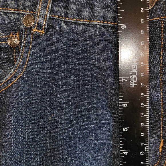 Jean Station Men's Size 36/38 Straight Leg Print/Stud Pockets Blue Detail Jeans - Picture 13 of 13